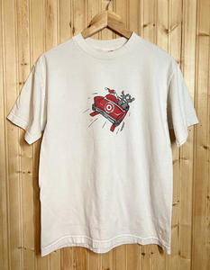 Vintage Target Christmas Shirt Santa’s Sleigh Year 2000 White thin sz M